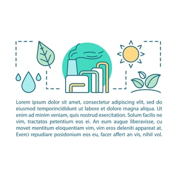 Ecological issues concept linear illustration. Environment protection. Pollution. Article, brochure, magazine page layout with text boxes. Green industry. Print design. Vector isolated outline drawing