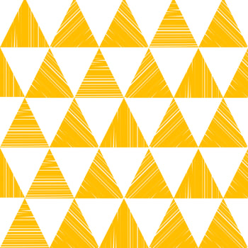 Seamless hand drawn geometric pattern with yellow striped in  triangles. vector