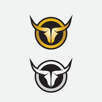 Bull buffalo head set cow animal  mascot logo design vector for sport horn buffalo animal mammals head logo wild matador