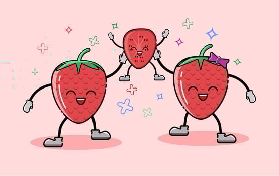 cute stawaberry illustration vector