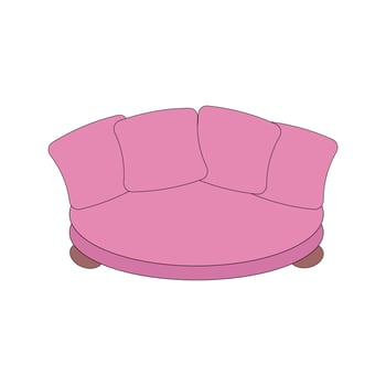 A pink sofa icon in vector, eps 10 vector