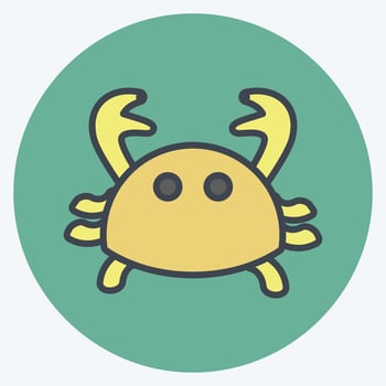 Icon Crab. suitable for Sea symbol. color mate style. simple design editable. design template vector. simple symbol illustration vector