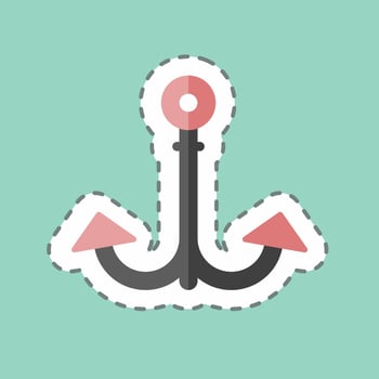 Sticker line cut Anchor 1. suitable for Sea symbol. simple design editable. design template vector. simple symbol illustration vector