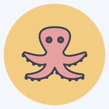 Icon Octopus. suitable for Sea symbol. color mate style. simple design editable. design template vector. simple symbol illustration vector