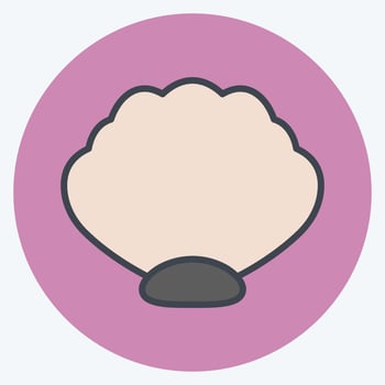 Icon Sea Shell. suitable for Sea symbol. color mate style. simple design editable. design template vector. simple symbol illustration vector