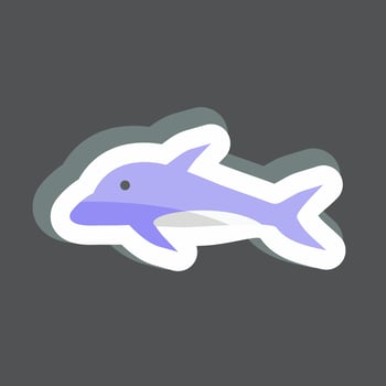 Sticker Dolphin. suitable for Sea symbol. simple design editable. design template vector. simple symbol illustration vector