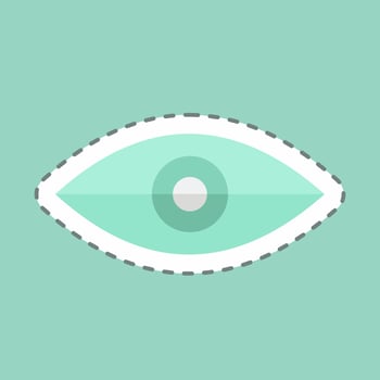 Sticker line cut Remove Red Eye. suitable for Photo Editing symbol. simple design editable. design template vector. simple symbol illustration vector