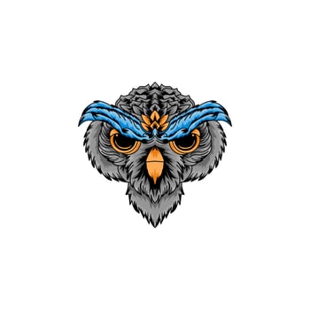 Owl Wild Head Esport Logo Suitable For Emblem Esport Gaming Mascot Identity vector