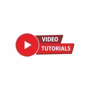 Video tutorials Button, icon, emblem, label. Vector stock illustration