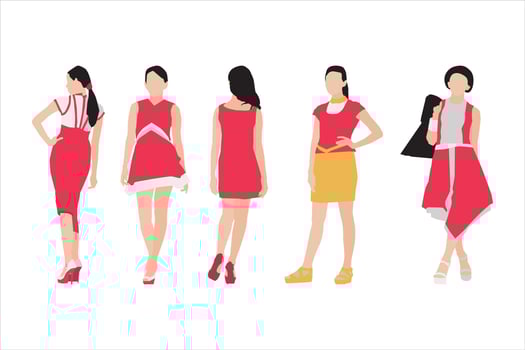Vector illustration of elegant women bundle