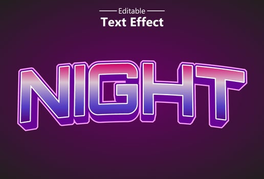 light text effect with purple color editable for logo. vector