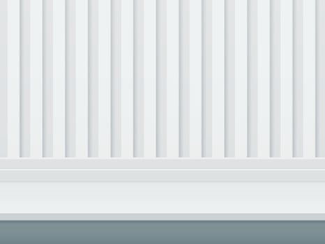 White Abstract 3D Shapes Wall withVector Design vector