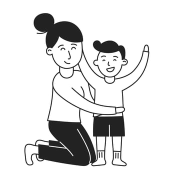Dressing up. Hand Drawn Kid and Family doodle icon vector