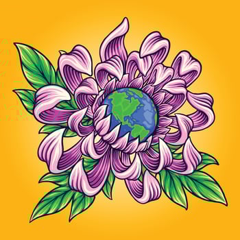International earth day flourish ornate vector