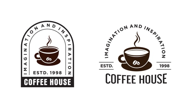 coffee house logo company name vector