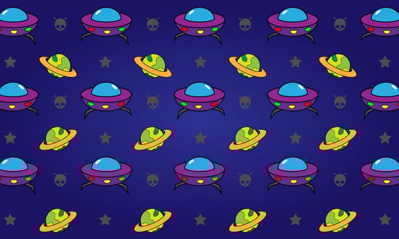 UFO and Saturn Background. Suitable for children's products vector
