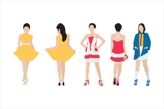Vector illustration of elegant women bundle