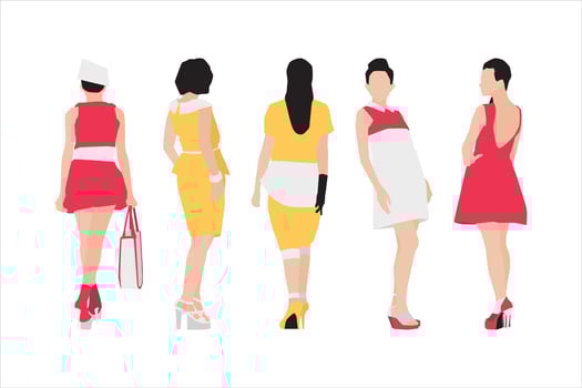 Vector illustration of elegant women bundle