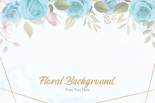Beautiful floral background with blue flowers vector