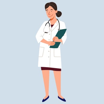 The character of a full-length European female doctor. vector