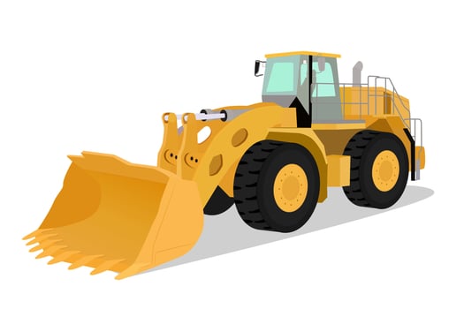 Wheel loader isolated. Vector illustration