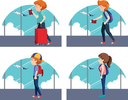 Simple character of tourists vector