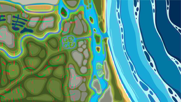 Aerial view of the houses near the beach Gold Coast Australia vector