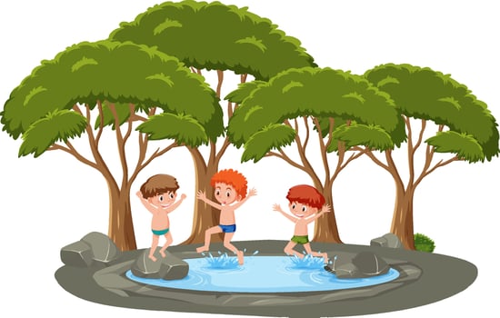 Isolated scene with people cartoon character vector