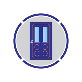 Modern doors front entrance doors house vector