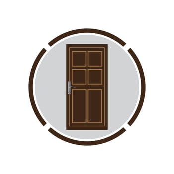 Modern doors front entrance doors house vector
