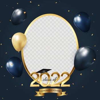 Graduation class of 2022 greeting card. Vector Illustration