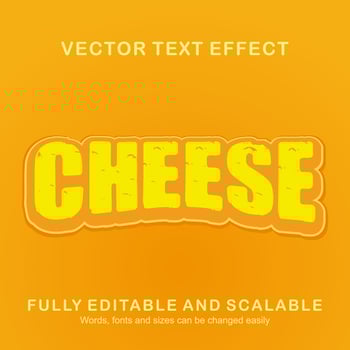 Editable text effect cheese text style premium vector