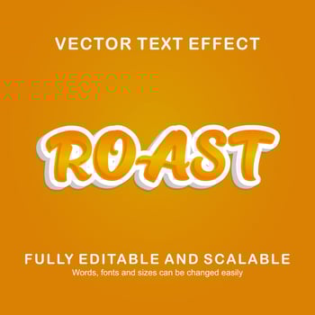 Editable text effect roast text style premium vector