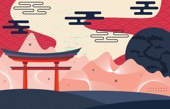 Japanese Style Element Background vector