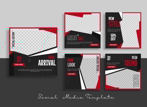 Creative Business marketing social media post template vector