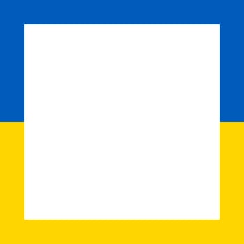 Vector flag of Ukraine with square place for quote text. Accurate dimensions and official colors. Symbol of patriotism and freedom for story social media. This file is suitable for digital editing