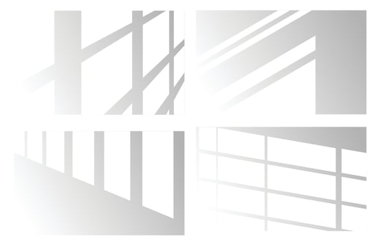 Shadow overlays for layout presentations. Organic Shades and Louvre Shades for Natural Lighting vector