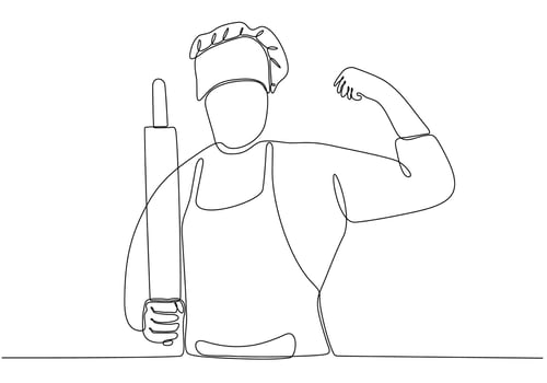 One continuous line drawing of a young male chef. Great food taste in hotel restaurant concept single line drawing graphic design vector illustration