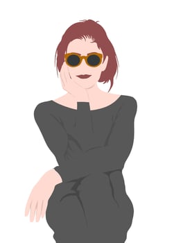 Abstract Woman Portrait Clipart vector