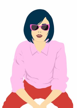 Abstract Woman Portrait Clipart vector