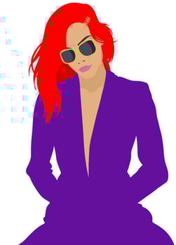 Abstract Woman Portrait Clipart vector