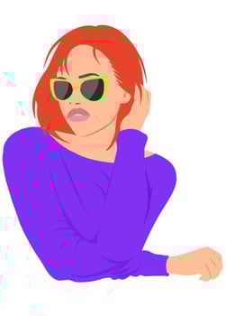 Abstract Woman Portrait Clipart vector