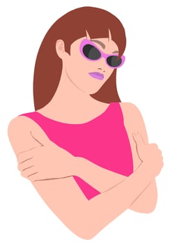 Abstract Woman Portrait Clipart vector