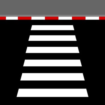 Crosswalk for safety walking across the street road flat vector design.