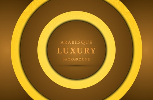 golden luxury circle background, Islamic background vector