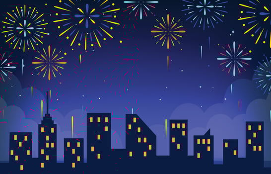 Fire Works Cartoon Concept Background vector