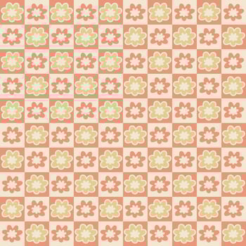 Groovy flowers hippie aesthetic seamless pattern. vector