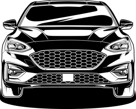 Black and white car vector illustration for conceptual design