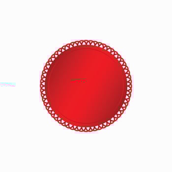 Round red badge isolated on a white background, seal stamp red luxury elegant banner con, Vector illustration certificate red foil seal or medal isolated.