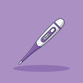 Digital Thermometer Vector Illustration. Object. Medical Tools. Flat Cartoon Style Suitable for Icon, Web Landing Page, Banner, Flyer, Sticker, Card, Background, T-Shirt, Clip-art